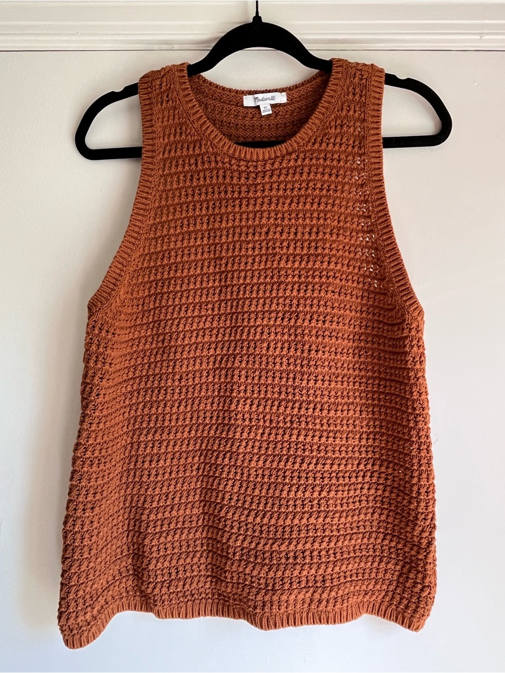 Madewell Crocheted 100% Cotton Cinnamon Brown Tank